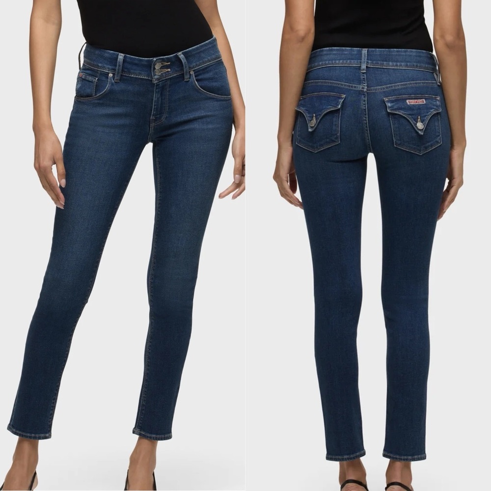 Hudson Jeans Dark Blue “Collin Flap Skinny Jeans” Color Vera